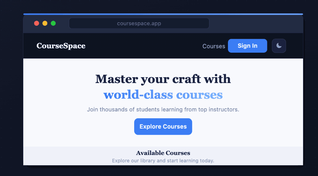 CourseSpace preview