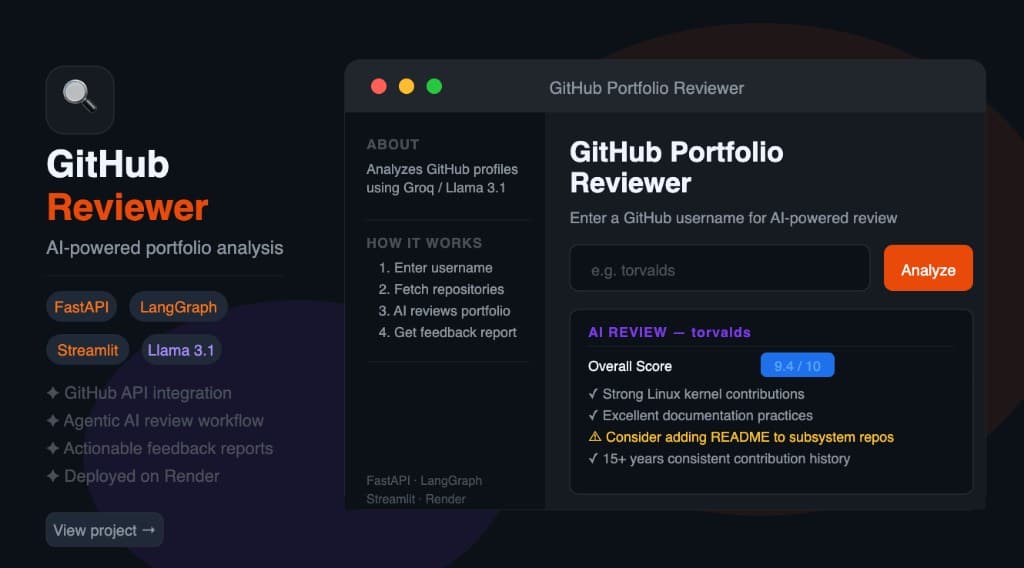 Student GitHub Reviewer preview